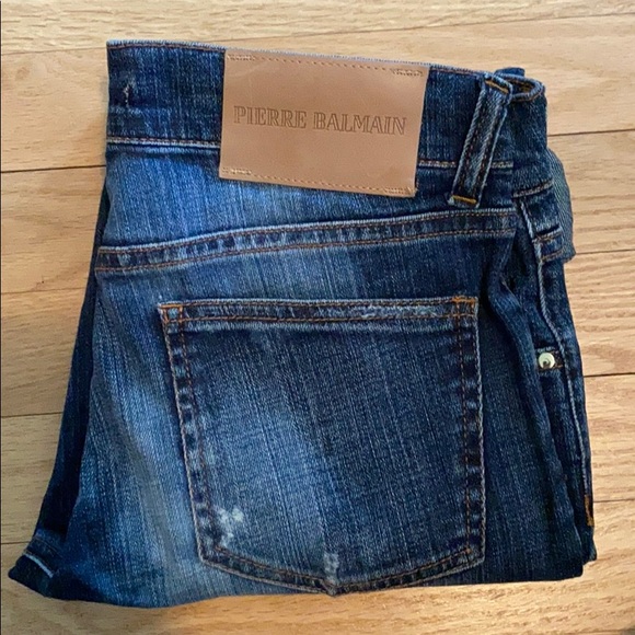 Pierre Balmain Distressed Denim Jeans Sz 27 - NWOT - Picture 1 of 6